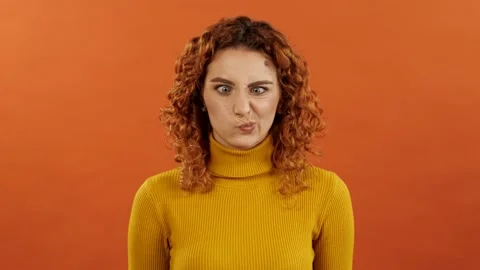 Girl making a stupid and comic face. Stock Footage 170151900