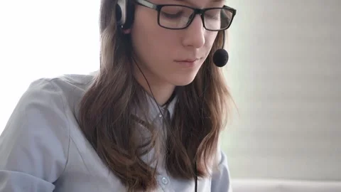 The girl manager enters data into the database. Stock Footage 173421252