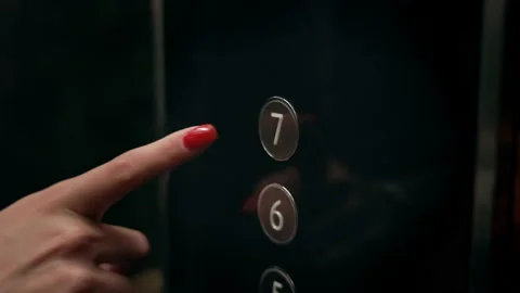 Girl With Manicure Presses Elevator Button. Stock-Footage 161616320