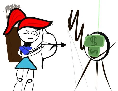 Girl marks the target Stock Illustration