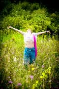 Girl in meadow Stock Photos