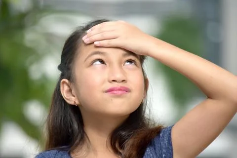 Girl Memory Problems 스톡 사진