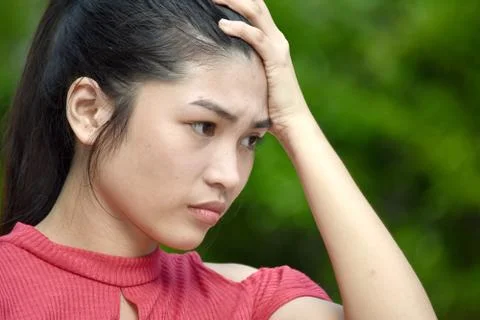 A Girl Memory Problems 스톡 사진