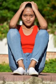 A Girl Memory Problems 스톡 사진