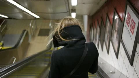 Girl in the Metro. Stock Footage 10799524