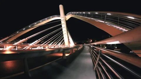 Girl in Millenium Bridge Stock Footage 78767646