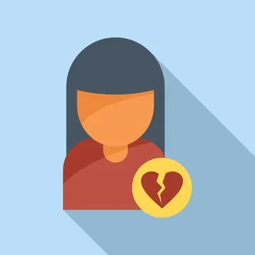 Girl mistake icon flat vector. Social media Ilustración de archivo