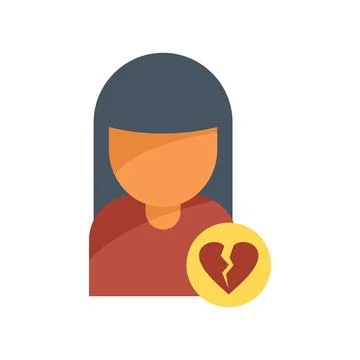 Girl mistake icon flat vector. Social media Illustrazione stock