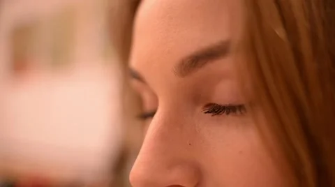 Girl model looks tempting - closeup Stock Footage 59120558