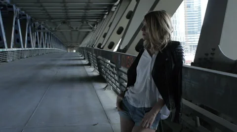 Girl model posing at the camera. Stock Footage 60989447