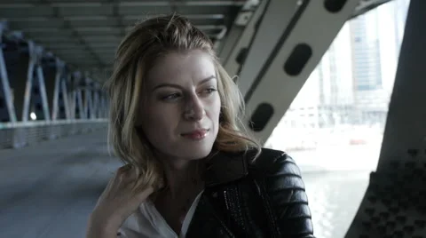 Girl model posing at the camera. Stock Footage 60989470