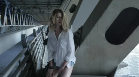 Girl model posing at the camera. Stock Footage 60989647