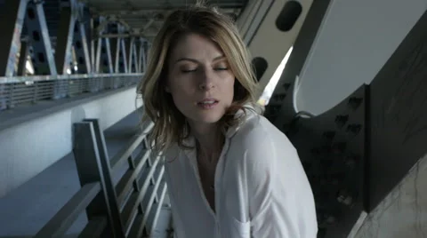 Girl model posing at the camera. Stock Footage 60989670