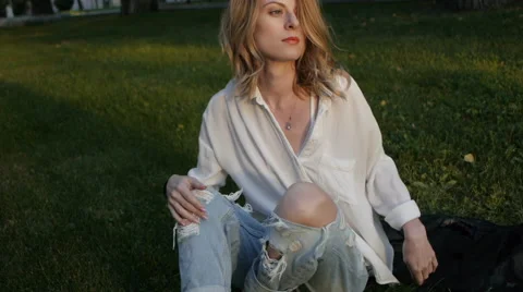 Girl model posing at the camera. Stock Footage 60990201