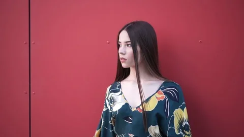 Girl model posing Video stock 110608245