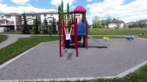 Girl on Monkey Bars Stock Footage 92131103