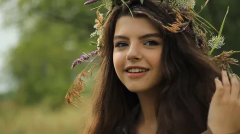 Girl on the nature Stock Footage 67533397
