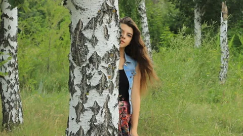 Girl on the nature Stock Footage 67533760