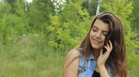 Girl on the nature Stock Footage 67534005