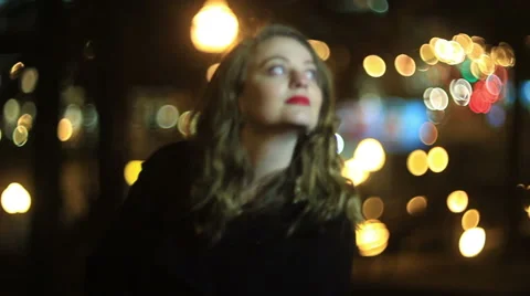 Girl in the night Stock Footage 48489159