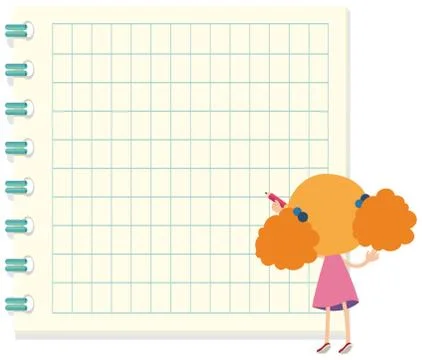 Girl on note template Stock Illustration