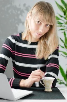 Girl with notebook Stock Photos