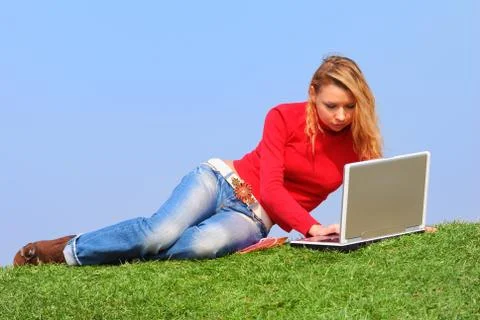 Girl with notebook Stock Photos
