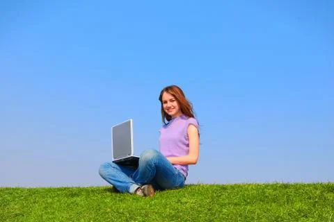 Girl with notebook Stock Photos