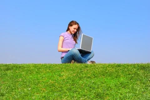 Girl with notebook Stock Photos