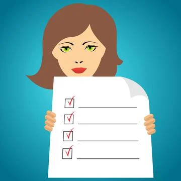 Girl with a notepad Stock Illustration
