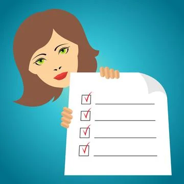 Girl with a notepad Stock Illustration