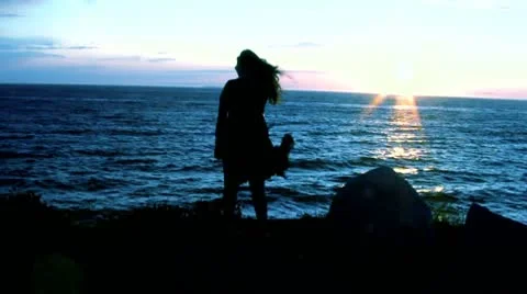 Girl Ocean Stock Footage 10732777