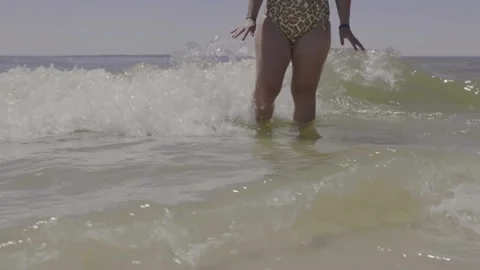 Girl in Ocean Stock Footage 230755099