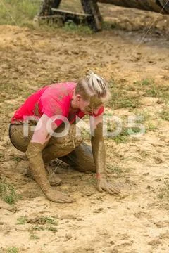 Girl overcoming obstacles Stock Photos
