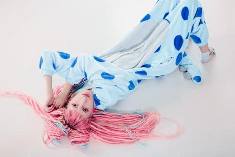 Girl in pajamas Stock Photos