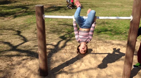 A girl performs acrobatics Stock Footage 35001338