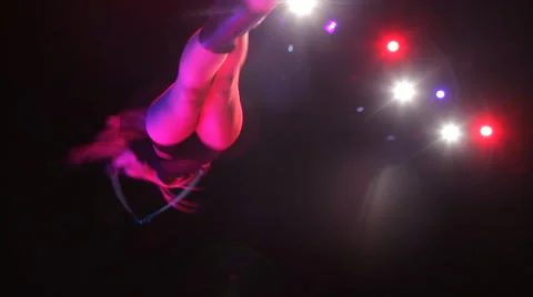 The girl performs a trick in circus Stock Footage 61980221