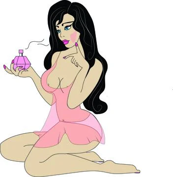 Girl with perfume Stock Illustration