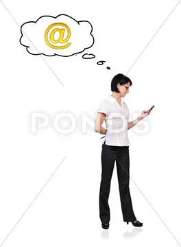 Girl with phone Stock Photos