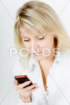 Girl with phone Stock Photos
