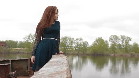 The girl on a pier Stock Footage 24899185