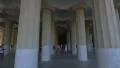 Girl with pink T-shirt and other tourists visiting Park Guell, Barcelona 4k or 4k+ Resolution
