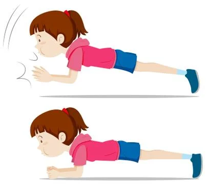A girl plank exercise Stock Illustration