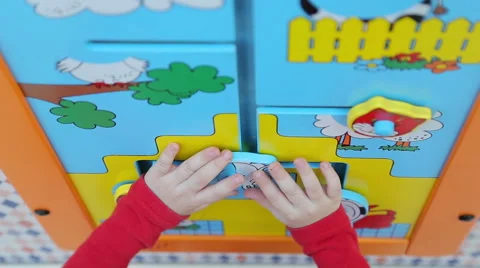 Girl  playing educational games Stock Footage 44751949
