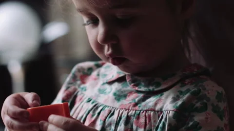 Girl playing harmonica Video stock 49647556
