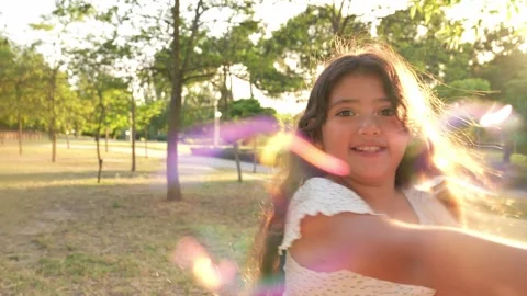 Girl Playing With Soap Bubble Throwing Them On Camera Dreamy Effect.MOV 스톡 동영상 251496707