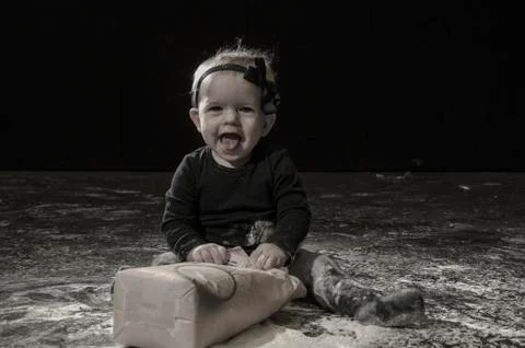 Girl playing in studio Stock Photos