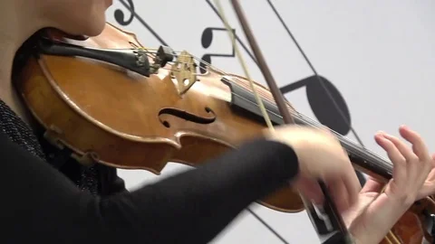 Girl playing the violin Stock Footage 76335668