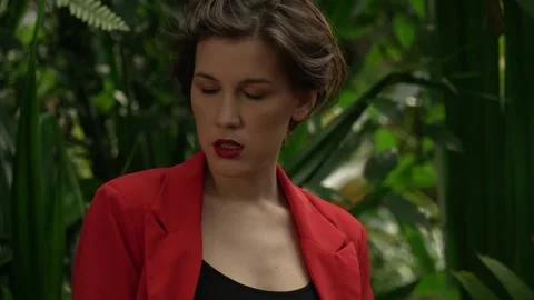 Girl posing at camera Stock Footage 143470806