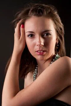 Girl posing to the camera Stock Photos